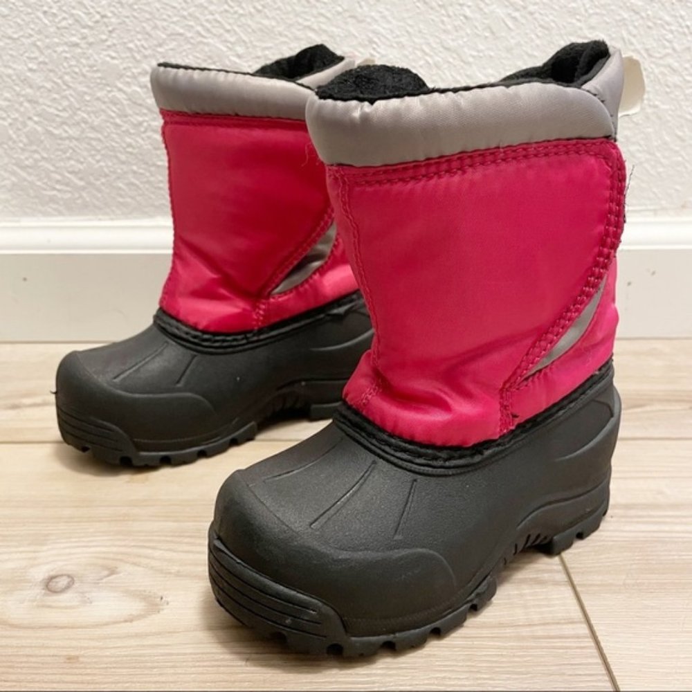 Kids Size 8 Snow Boots Pink & Black